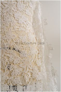 Very beautiful crochet lace fabric for bridal dresses. Guipure lace fabric for weddingdresses Color: Off-white Yarn: Polyester Cording: Yes ❀❀ SAMPLE SWATCH ❀❀ If you want to check the color and quality, you can order a swatch here (READ DESCRIPTION OF THE LISTING  https://www.etsy.com/listing/733242442/sample-swatch-please-read-description?ga_search_query=sample&ref=shop_items_search_1&crt=1 Please note, that it can happen, that till you get your lace sample with air mail, the lace could be sol Bridal Crochet, Alencon Lace, Crochet Fabric, Guipure Lace, Lace Bridal, Fabric Floral, Vintage Bridal, Lace Flowers, Bridal Lace