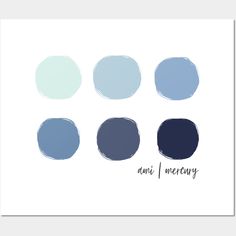 four different shades of blue and green on a white background with the words omi