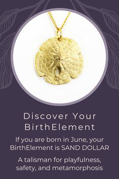 June's BirthElement is Sand Dollar June Birthday, Bee Earrings, June Birth Stone, Healing Properties