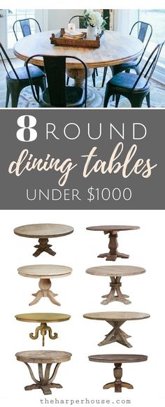 round dining tables under $ 100 with text overlay