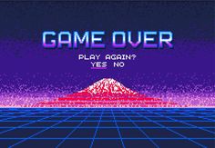 an old computer game with the title game over