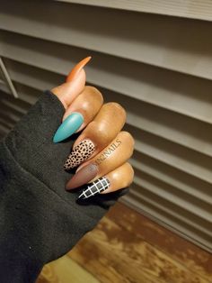 Hot Almond Nails, Almond Nails Designs Fall, Nail Designs Fall, Kutek Disney, Unghie Sfumate, Almond Nails Designs, Animal Print Nails, Designs Nail, Nail Nail