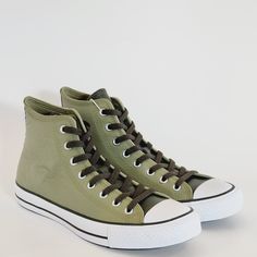 Converse Chuck Taylor All Star Hi High Top Mossy Sloth Green / Cave Green Leather Unisex Sneakers A06571c Nwt Brand: Converse Model: Chuck Taylor All Star Hi Style Code: A06571c Color: Mossy Sloth Green / Cave Green Gender: Unisex, Listed As Men's Shoes. Size Guide: Us Men's 9.5 / Us Women's 11.5 / Uk 9.5 / Eur 43 / Cm 28 Us Men's 11.5 / Us Women's 13.5 / Uk 11.5 / Eur 46 / Cm 30 We Make The Shoe. You Make The Stories. We Could Tell You That It’s The Og Basketball Shoe, Created Over 100 Years Ag Casual High-top Sneakers With Laces For Outdoor, Casual Khaki Sneakers With Vulcanized Sole, Casual High-top Khaki Sneakers, Green Casual High-top Sneakers For Outdoor, Green Leather High-top Sneakers Casual Style, Casual High-top Sneakers For Outdoor Activities, Casual Green High-top Outdoor Sneakers, Casual Green High-top Sneakers For Outdoor, Casual Khaki High-top Lace-up Sneakers