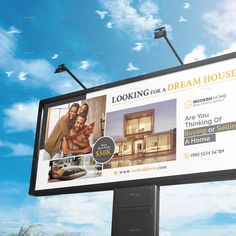 Real Estate Billboard Real Estate Hoarding Design, Real Estate Billboard Design, Dream House Modern, Brochure Design Layout