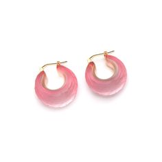 Our newest mini hoop earring, the Ice Mila, is hand-sculpted, shining with color & light.Specifications Italian Resin 24mm height 24mm width 4.5 grams per earring hypo-allergenic brass latch-back closure Made in Italy Pink Drop Huggie Earrings, Pink Huggie Pierced Jewelry, Pink Nickel-free Huggie Jewelry, Pink Hypoallergenic Small Hoop Huggie Earrings, Modern Single Pink Earring Jewelry, Rose Gold Nickel-free Small Hoop Earrings, Modern Pink Single Earring Jewelry, Modern Handmade Huggie Earrings, Modern Pink Small Hoop Earrings