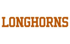 the word longhorns written in orange on a white background