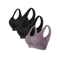 Wycnly Sports Bras for Women 3pcs Large Size Breathable Comfort No Rims Workout Gym Bralette Ladies Compression Seamless Push Up Bra Black Bra Summer Saving Bras PLEASE NOTE: Our clothes all are designed for Asian figure,which means would be smaller than normal US sizes Colors may be slightly different depending on computer and monitor settings. Please check the Size Chart before order. If you are not sure the size, please send message to us. Product Description: Season:Spring,Summer,Fall,Winter Full Bra, Compression Bra, Bra Size Charts, Summer Savings, Plus Size Bra, Plus Size Activewear, Seamless Bra, Black Bra, Womens Bras