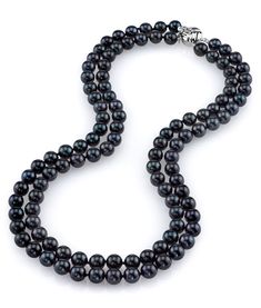 This classic black Akoya double-strand necklace defines elegance. The strand features two rows of lustrous black Akoya pearls, available in AA+ or AAA quality. The necklace can be personalized to your choice of length, pearl size, and clasp. Black Pearls Jewelry, Black Pearl Necklace, Pearl Strand, Double Strand Necklace, Cultured Pearl Necklace, The Pearl, Black Pearl, Strand Necklace, Pearl Necklace