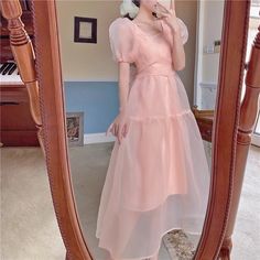 Peach Pink Kawaii Princess Dress Kawaii Princess, Holiday Dresses Women, Tokyo Street Fashion, Christmas Dress Women, Mori Girl Fashion, Le Happy, Cottagecore Fashion, Peach Blush, Mori Girl