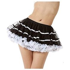 Tutus Adult Tulle Costume Petticoat - Black/White malcomodes-biz.myshopify.com