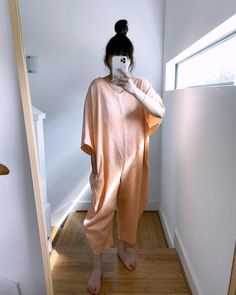 Lauren Winter Caftan Jumpsuit, Peach Linen (Sunchild Exclusive) | S U N C H I L D ®