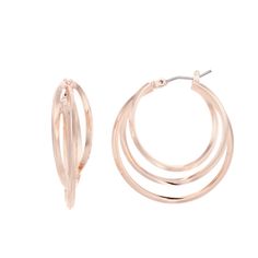 Featuring a multi-hoop design, these Simply Vera Vera Wang earrings offer chic style. Featuring a multi-hoop design, these Simply Vera Vera Wang earrings offer chic style. EARRING DETAILS Length: 1.25 in. Backings: click-it Plating: rose gold tone Not appropriate for children 14 years old and younger. Size: One Size. Color: Pink. Gender: female. Age Group: adult. Rose Gold Metal Hoop Earrings, Trendy Rose Gold Metal Hoop Earrings, Chic Rose Gold Metal Hoop Earrings, Chic Rose Gold Hoop Earrings, Rose Gold Small Hoop Earrings, Hoop Design, Simply Vera Wang, Simply Vera, Jewelry Earrings Hoops