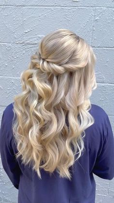 Bridesmaid Hairstyles Half Up Half Down Brunette, Grad Hairstyles, Blonde Wedding Hair, Half Up Half Down Hairstyles, Ball Hairstyles