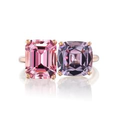 One of a Kind Bold 2-Stone Ring with Pink Tourmaline & Grey Purple Tourmaline Purple Tourmaline, Jane Taylor, Girls Dream, Purple Grey, Pink Tourmaline, Girly Girl, Stone Rings, Tourmaline, Ring