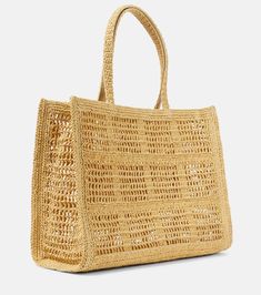 Ella Large crochet raffia tote bag in beige - Tory Burch | Mytheresa Raffia Accessories, Bold Gold Jewelry, Tory Burch Ella Tote, Raffia Tote Bag, Spring Sunglasses, Minimal Shoes, Ella Tote, Tory Burch Ella, Crochet T Shirts