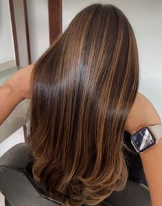 Carmel Highlights On Brown Hair Chunky, Honey Brown Hair Asian, Brown Balayage With Blonde Highlights, Hair Highlights Lowlights, Blonde Instagram, Hair Dyed, Black Hair Balayage, Honey Brown Hair, Brown Hair Looks