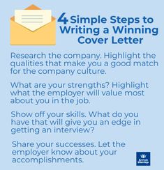 the four steps to writing a winning cover letter