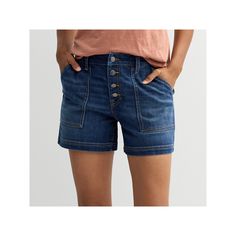 Get your look buttoned-up with these stylish Women's Sonoma Goods For Life Button Fly Shorts. Click on this WOMEN'S GUIDE to find the perfect fit and more! Get your look buttoned-up with these stylish Women's Sonoma Goods For Life Button Fly Shorts. Click on this WOMEN'S GUIDE to find the perfect fit and more! FEATURES Denim construction 2 front pockets, 2 back pockets Button & zipper closureFIT & SIZING 5-in. inseam 12 1/2-in. leg opening High rise sits below the natural waistline Contour waist Dark Wash Button-up Relaxed Fit Bottoms, Dark Wash Relaxed Fit Button-up Bottoms, Casual Relaxed Fit Shorts With Buttons, Casual Short Bottoms With Button Cuffs, Casual Shorts With Button Cuffs, Casual Bottoms With Snap Buttons And Short Length, Medium Wash Button-up Bottoms, Casual Medium Wash Bottoms With Buttoned Pockets, Relaxed Fit Casual Jean Shorts With Button Closure