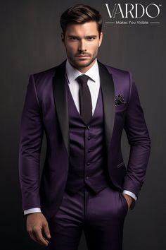 >>ORIGINAL ARTWORK AND CONTENT, PLEASE DO NOT COPY<< Men Suits, Suits For Man, Regal Purple Tuxedo Suit for Men, Premium Quality, Elegant Design, Formal Attire, Formal Attire. Classic and Stylish Formal Wear for Men piece Wedding Suit, Double Breasted, Formal Fashion Slim Fit Suit. Description: Elevate your style with our exclusive Regal Purple Tuxedo Suit for men, meticulously crafted for those who appreciate sophistication and class. This premium-quality tuxedo is tailored to perfection, ensuring a sharp and distinguished look for any formal occasion. 🌟 Key Features: .Exquisite Regal Purple Color .Impeccable Tailoring for a Flattering Fit .Premium Fabric for Comfort and Durability .Elegant Design for a Timeless Appeal ✨ Why Choose Our Purple Tuxedo Suit? Make a statement at weddings, ga Tuxedo Suit For Men, Purple Tuxedo, Dinner Suit, Formal Evening Wear, Purple Suits, Look Formal, Suit For Men, Mens Formal Wear, Groomsmen Suits