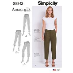 the sewing pattern for women's cropped pants