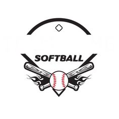 softball logo with bats and ball