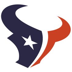 the houston texans logo is shown in red, white and blue with a star on it