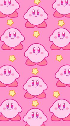 a pink background with stars and clouds on it