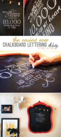 the chalkboard lettering diy is so easy to do