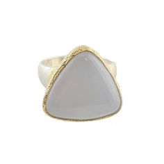 Chalcedony Ring Size 7-Vasant-Swag Designer Jewelry Chalcedony Stone, Chalcedony Ring, Ring Size 7, Stone Ring, Gold Vermeil, Ring Set, Stone Rings, Semiprecious Stones, Precious Stones