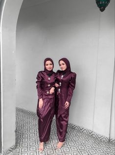 Seragam Bridesmaid Hijab, Kebaya Burgundy, Kebaya Modern Hijab Bridesmaid, Dress Kondangan Hijab, Bridesmaid Dresses Hijab