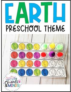 an earth preschool theme is shown with the words,'earth preschool theme'on it