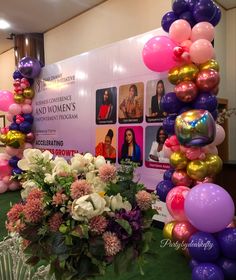 balloons and flowers are on display at the women's international conference in washington, d c