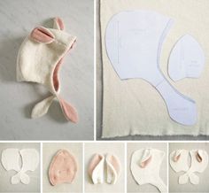 the instructions for how to sew a baby's hat and booties