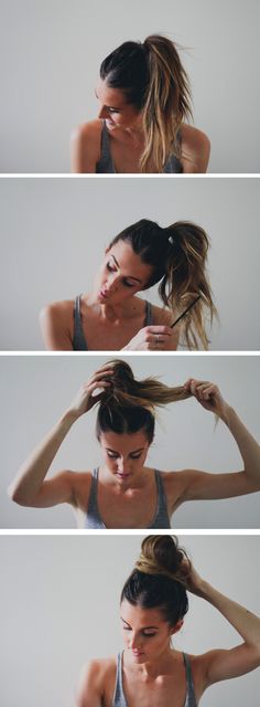 Hair Tutorial // A Simple Top Knot — I need to figure out some new ways to put my hair up before I chop it all off! Lazy Day Hairstyles, Top Knot Hairstyles, Long Face, Simple Top, Hair Long, Bad Hair Day, Bad Hair, Beach Hair