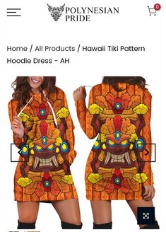 Hawaii Tiki, Hoodie Dresses, Pattern Hoodie, Delivery Man, Hoodie Dress, High Definition, Wrinkles, Color Variations, Custom Print