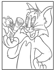 the cat and mouse coloring pages for kids to print out, with pictures on them