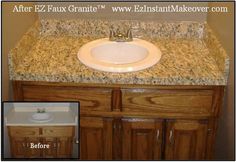 a white sink sitting on top of a wooden cabinet