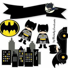 batman cut outs are shown in black and yellow