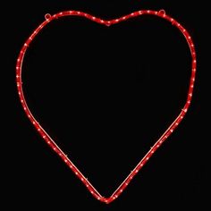 a heart shaped light up with red lights