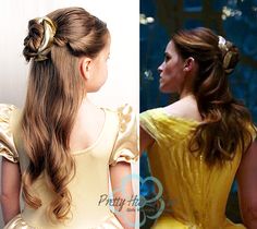 Pretty Hair is Fun: Belle {Emma Watson} Ballroom and Library Hairstyles from Beauty and the Beast Shoulder Length Hair Balayage, Wedding Beauty Regimen, Disney Hairstyles, Emma Watson Hair, Emma Watson Belle, Belle Hairstyle, Hairstyles Theme