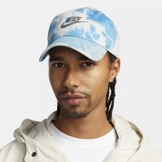 A mid-depth cap with classic style for any occasion, our Nike Club Cap comes equipped with an allover splash print that adds fresh energy to any look. Soft and unstructured, its pre-curved bill allows for easy styling. The adjustable back-strap lets you find the right fit. Tie Dye Hat, Nike Cap, Running Cap, Nike Hat, Cargo Khaki, Blue Nike, Black Boys, Twill Fabric, Nike Running