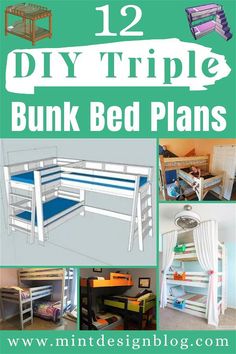 bunk bed plans for kids that are easy to make and great for small rooms,