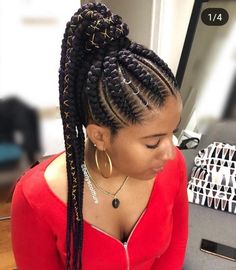 Feed In Braids Ponytail, Ghana Braids Hairstyles, Black Hair Updo Hairstyles, Weave Ponytail Hairstyles, Jumbo Box Braids, Goddess Braids Hairstyles