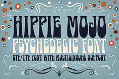 Set the wayback machine for about 1967. This psychedelic font will inject just the right dose of swirly-licious mojo into your retro designs. This is predominantly a uni-case font but also features a few alternative characters in the lower case. It’s great for event posters and flyers, band logos, and album cover graphics. Evoke the carefree and tripped-out vibe of the psychedelic era with Hippie Mojo; it's pure retro fun! Hippie Font, Ttf Fonts, Flyer Free, Groovy Font, Love Express, Wayback Machine, Font Setting, Script Lettering, Lower Case