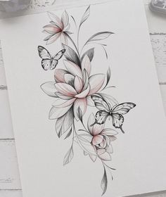 Pinterest Floral Back Tattoos, Feminine Tattoo Sleeves, Pen Tattoo, Tattoos For Women Flowers, Text Tattoo, Mother Tattoos, Floral Tattoo Sleeve, Tattoo Simple