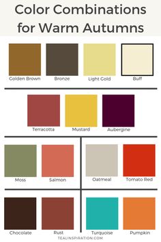 color combinations for warm autumn colors