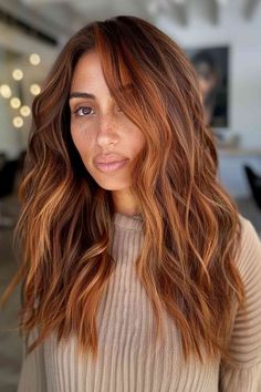 25 Ginger Copper Hair Color Ideas to Try Right Now Dark Brown To Cowboy Copper, Caramel Copper Hair Brunettes, Rich Brown Copper Hair, Copper Hair Trend, Dark Blonde Copper Balayage, Copper Hair Face Frame, Deep Copper Hair Color With Highlights, Copper Extensions Hair, Cali Copper Hair