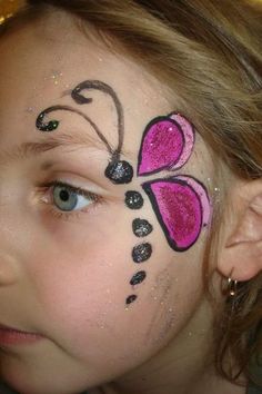 Kids Face Painting Easy, Easter Face Paint, Easy Face Painting Designs, Festival Face Paint, Butterfly Face Paint, Eye Designs, Festival Face