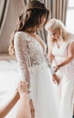 Shop Long Sleeve Illusion Plunged Lace Tulle Country Low-v Back Wedding Dress Online. Dorris Wedding offers tons of high quality collections at affordable prices. Free shipping Now! Back Wedding Dress, Online Wedding Dress, Dresses Online, Wedding Dress, Lace, Long Sleeve, Free Shipping, High Quality