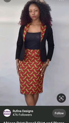 African Print Pencil Skirt, African Print Blazer, Pencil Skirt Casual, African Print Skirt, African Fashion Ankara, African Fashion Modern, African Traditional Dresses, African Print Dresses, African Print Fashion Dresses